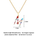 Shangjie OEM kalung tembaga statement crystal necklace stainless steel chain necklace jewelry fashion initial necklace